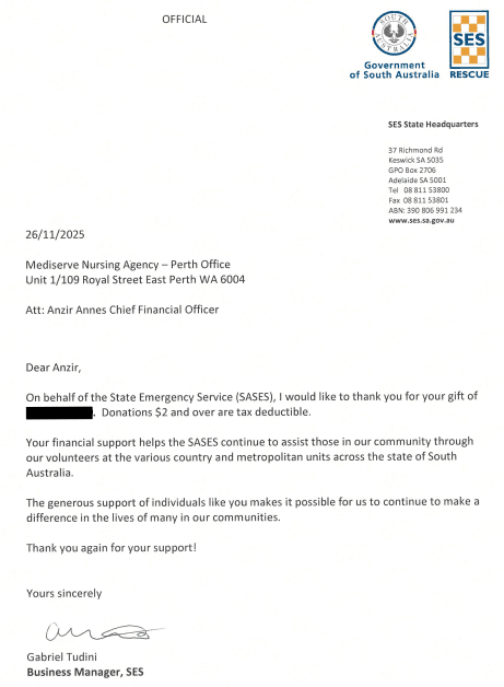 Financial Support for State of Emergency Service (SASES) | Mediserve