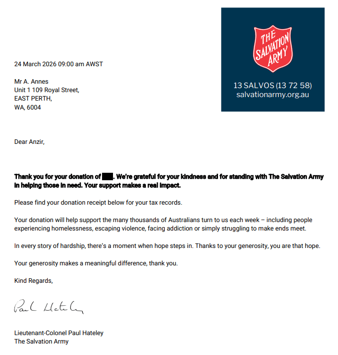 A Generous Support for The Salvation Army | Mediserve